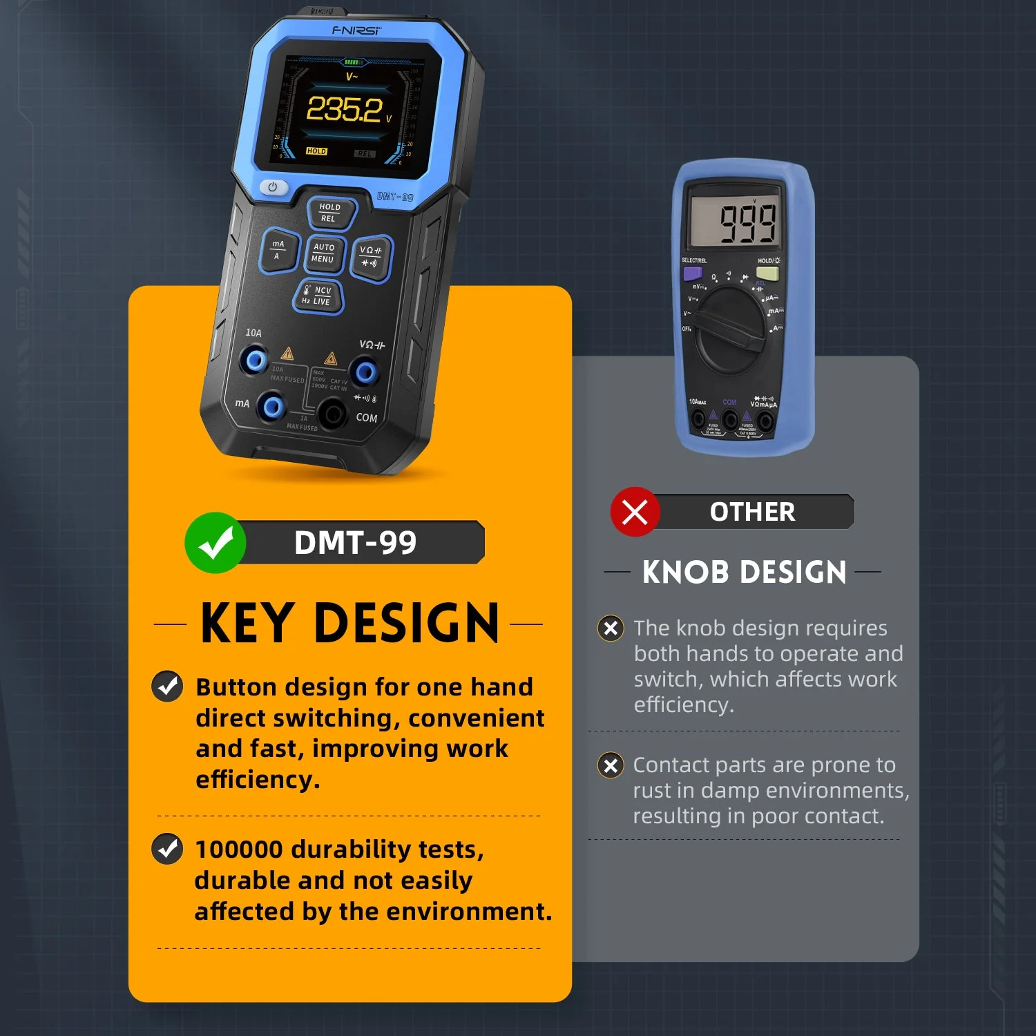 FNIRSI® DMT-99 Intelligent Color Screen Digital Multi Meter - Image 4