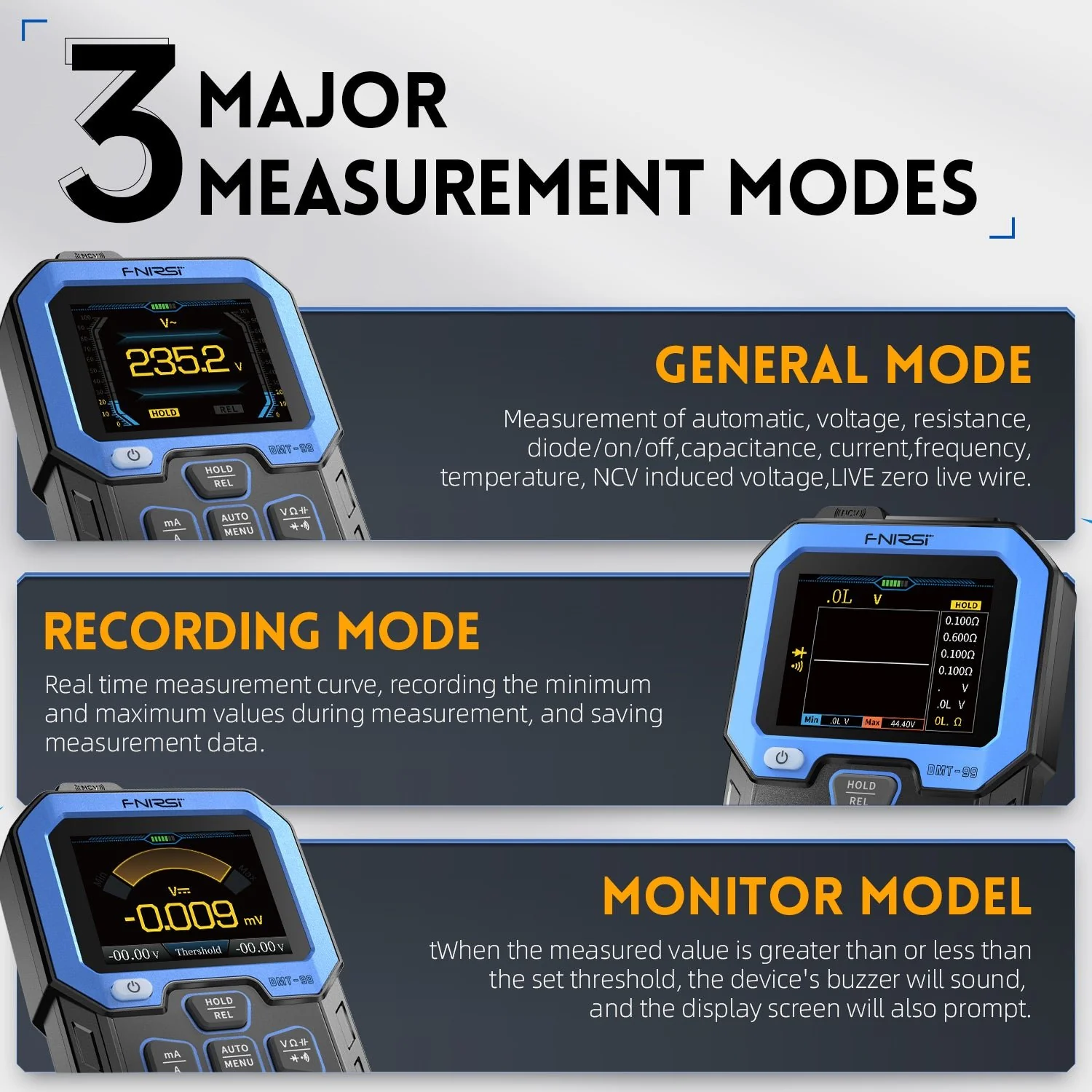 FNIRSI® DMT-99 Intelligent Color Screen Digital Multi Meter - Image 5