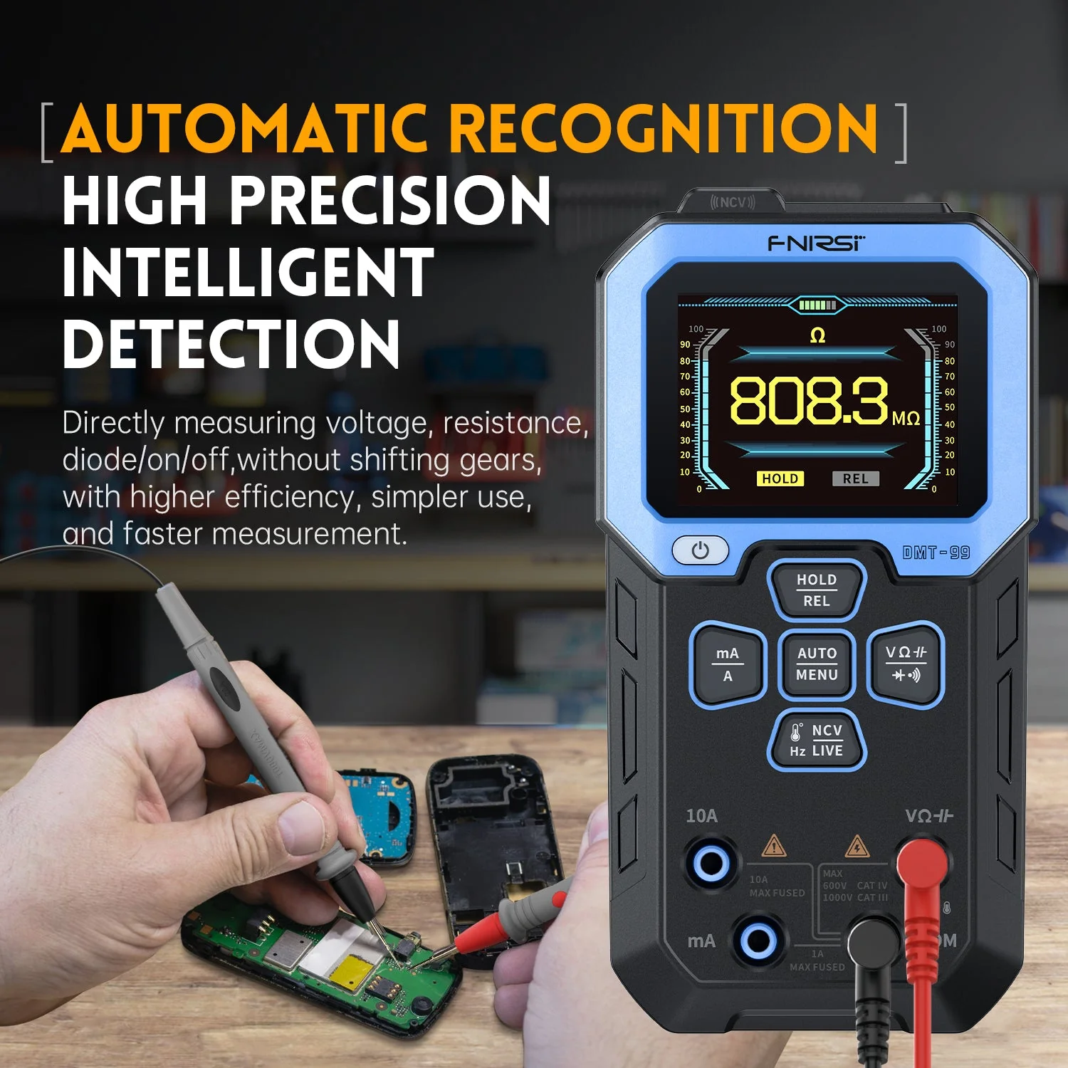 FNIRSI® DMT-99 Intelligent Color Screen Digital Multi Meter - Image 7