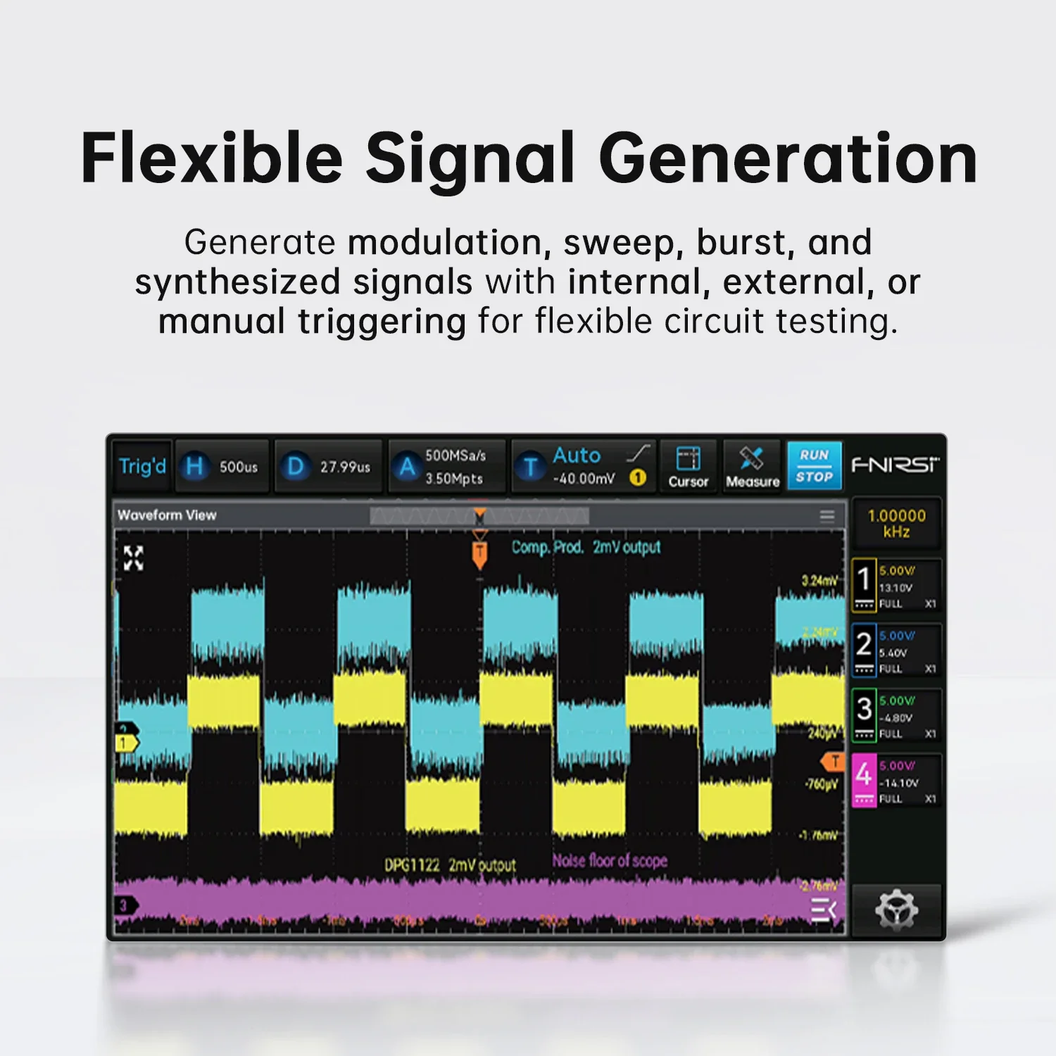 FNIRSI® DPG1122 120MHz 1.2GSa/s Dual Channel Function Arbitrary Waveform Generator - Image 3