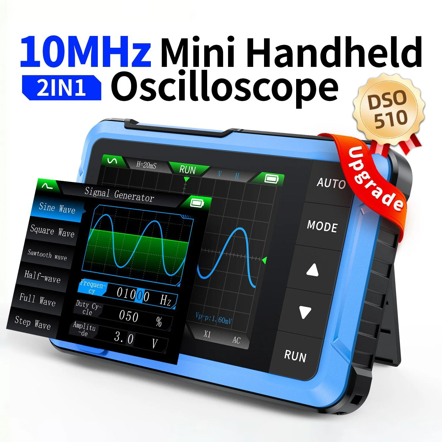 FNIRSI® DSO-510 10MHz 48MS/s Mini Handheld Digital Oscilloscope Signal Generator - Image 2