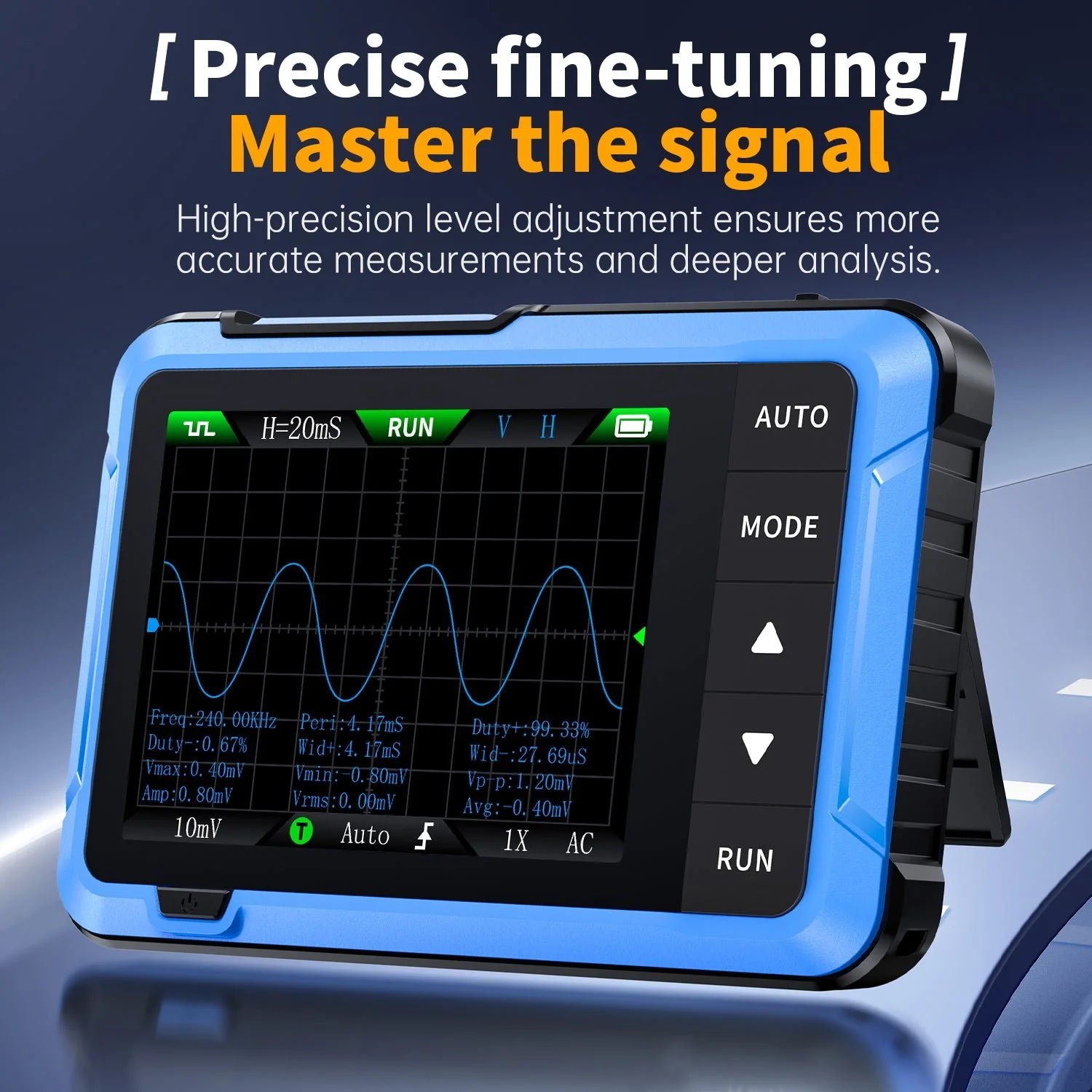 FNIRSI® DSO-510 10MHz 48MS/s Mini Handheld Digital Oscilloscope Signal Generator - Image 5