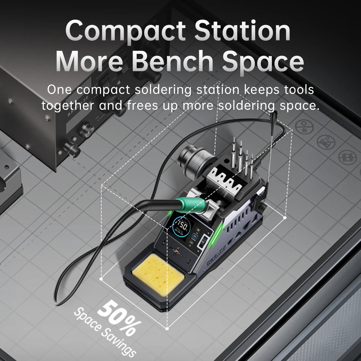 FNIRSI® DWS-P2 100W Portable Soldering Station, 18650 Battery, 212℉~842℉ - Image 3