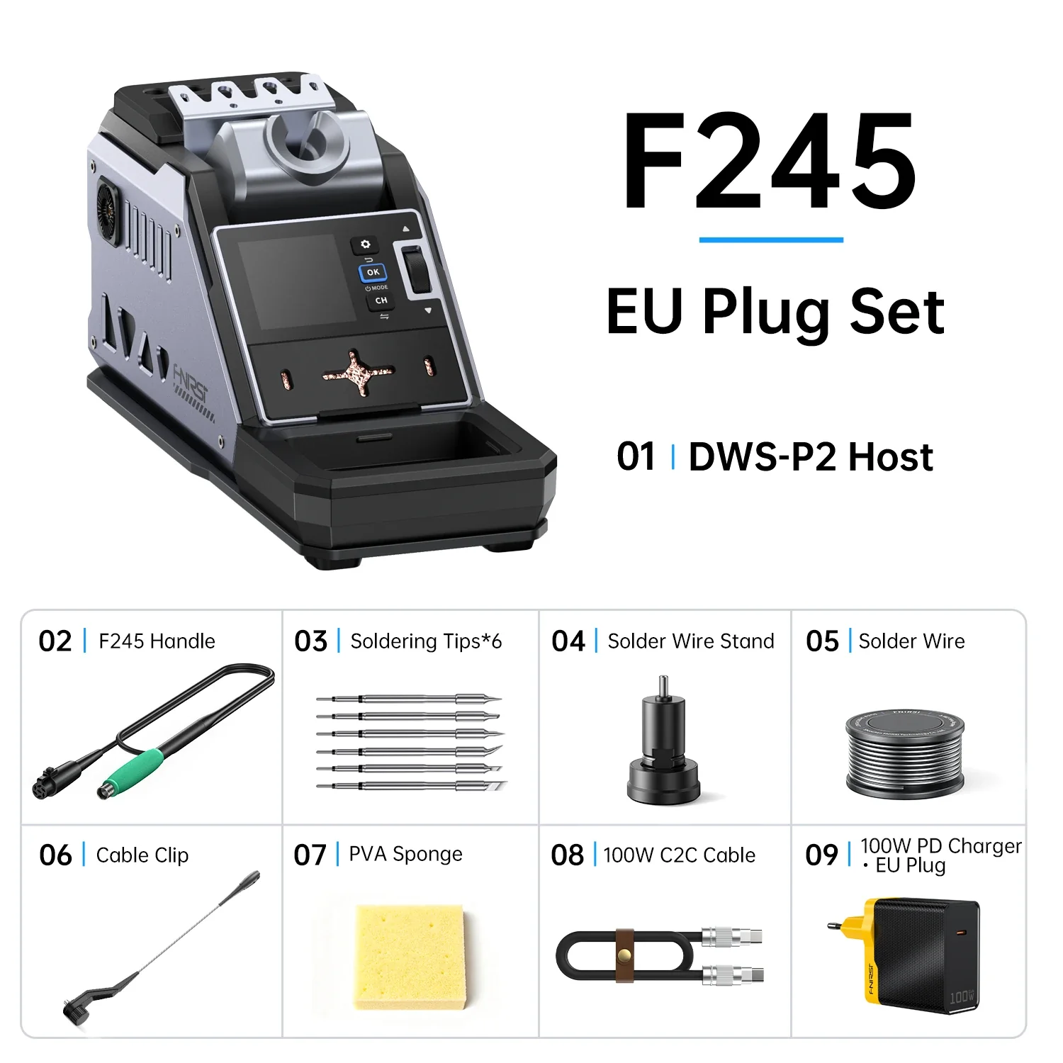 FNIRSI® DWS-P2 100W Portable Soldering Station, 18650 Battery, 212℉~842℉ - Image 9