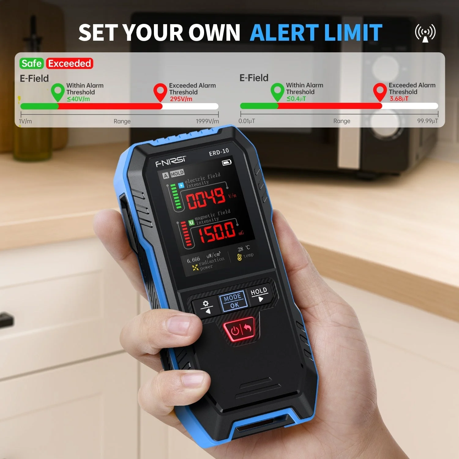 FNIRSI® ERD-10 4-IN-1 Electromagnetic Radiation Detector - Image 8