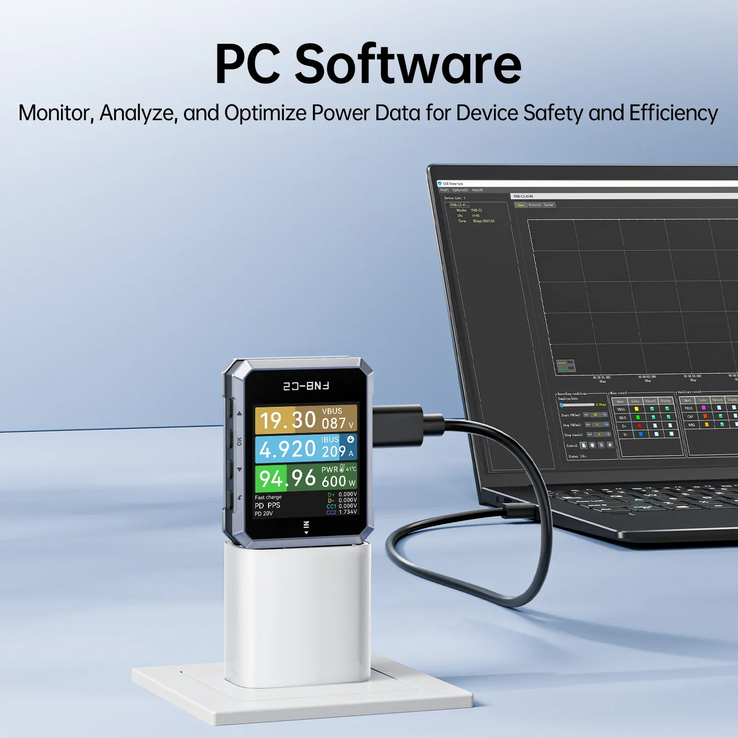 FNIRSI® FNB-C2 USB PD 3.1 Type-C Fast Charging Tester - Image 11