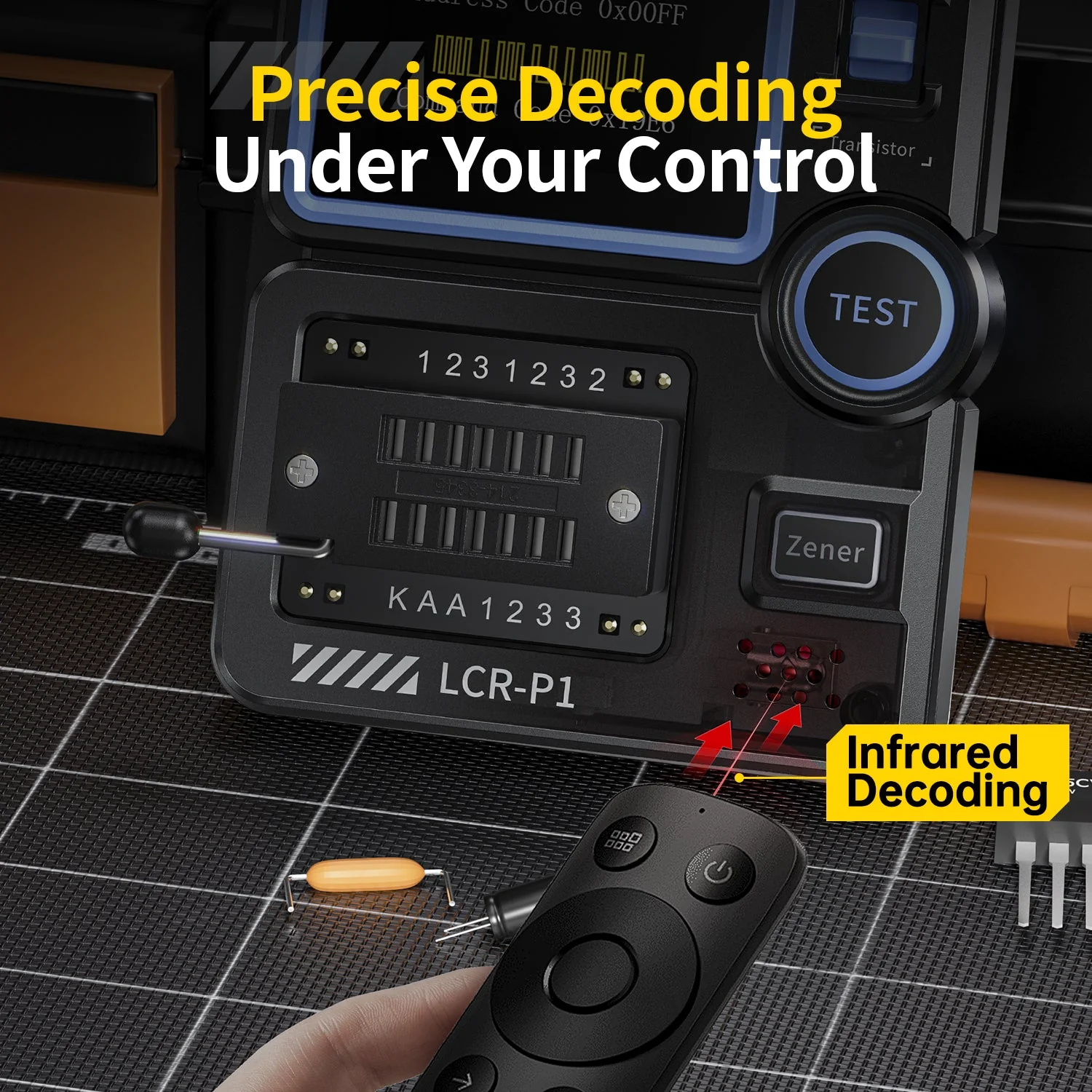 FNIRSI® LCR-P1 Multifunction LCR Transistor Capacitor Tester - Image 10