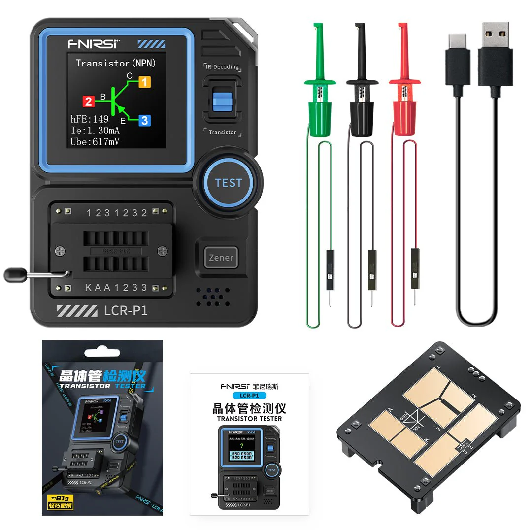 FNIRSI® LCR-P1 Multifunction LCR Transistor Capacitor Tester - Image 11