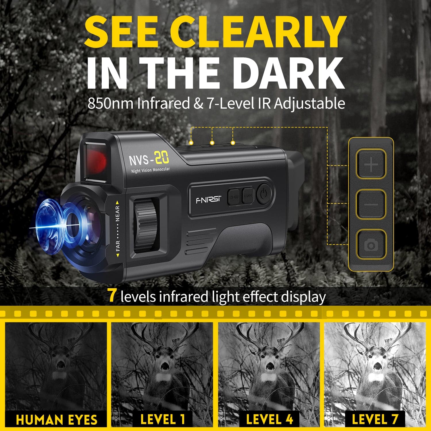 FNIRSI® NVS-20 4K HD Monocular Night Vision Device Infrared 6x Digital Zoom - Image 6