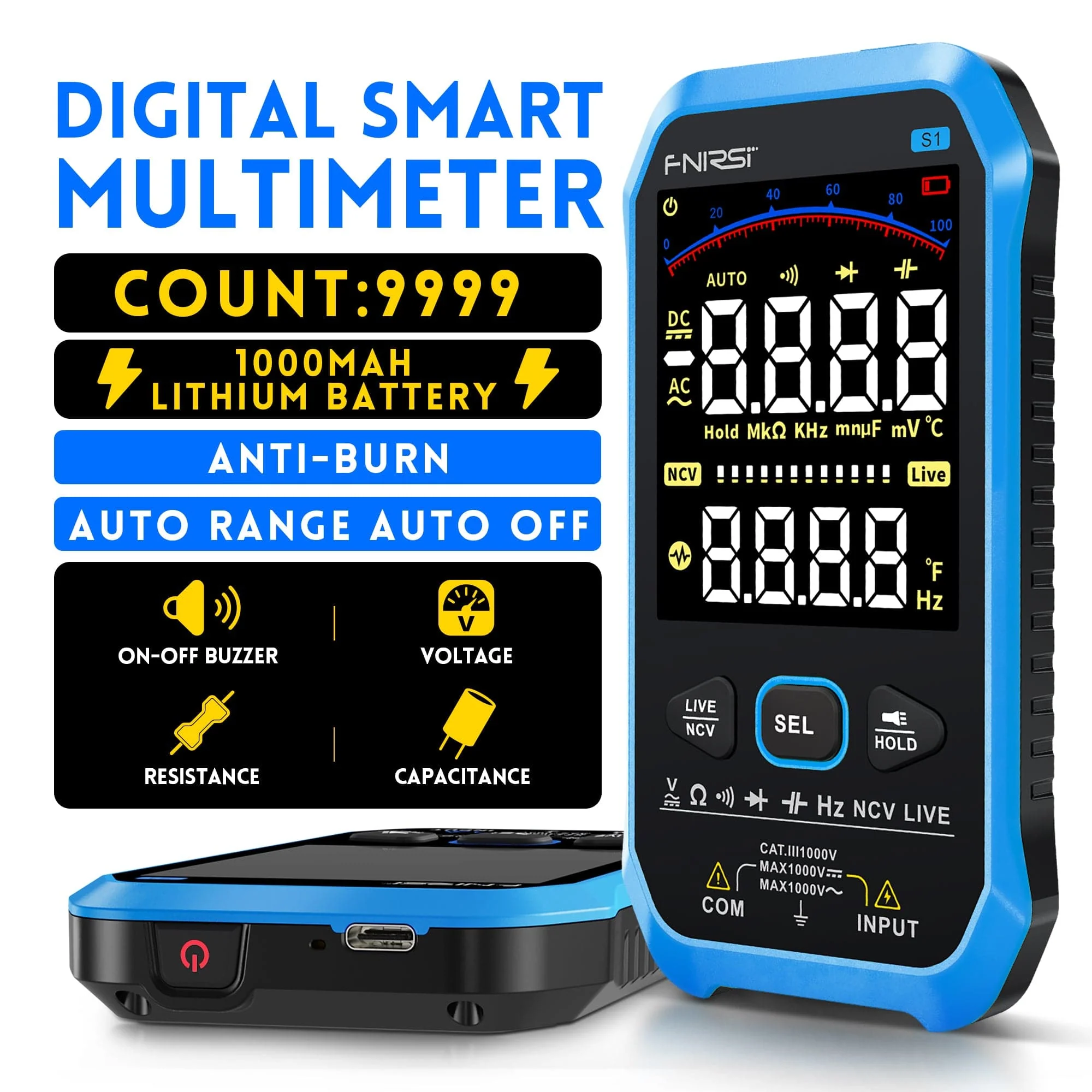 FNIRSI® S1 Large Screen Digital Display Smart Multimeter - Image 4