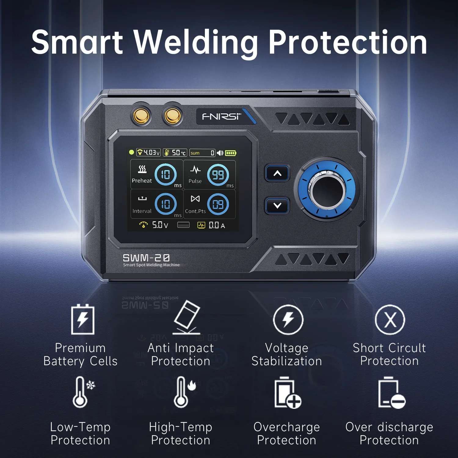 FNIRSI® SWM-20 1200A Dual-Pulse 2-in-1 Portable Battery Spot Welder - Image 9