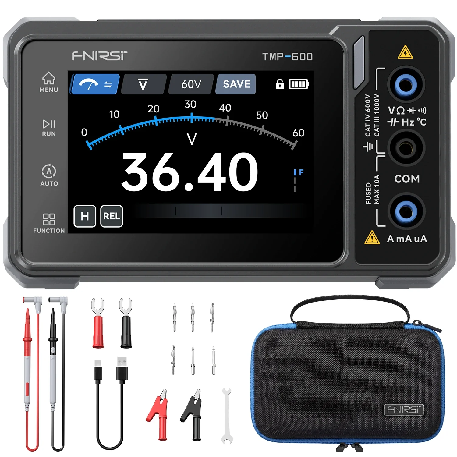 FNIRSI® TMP-610S 3-in-1 Digital Multimeter DSO DDS Generator 60,000 Counts TRMS Bluetooth App Sync - Image 10