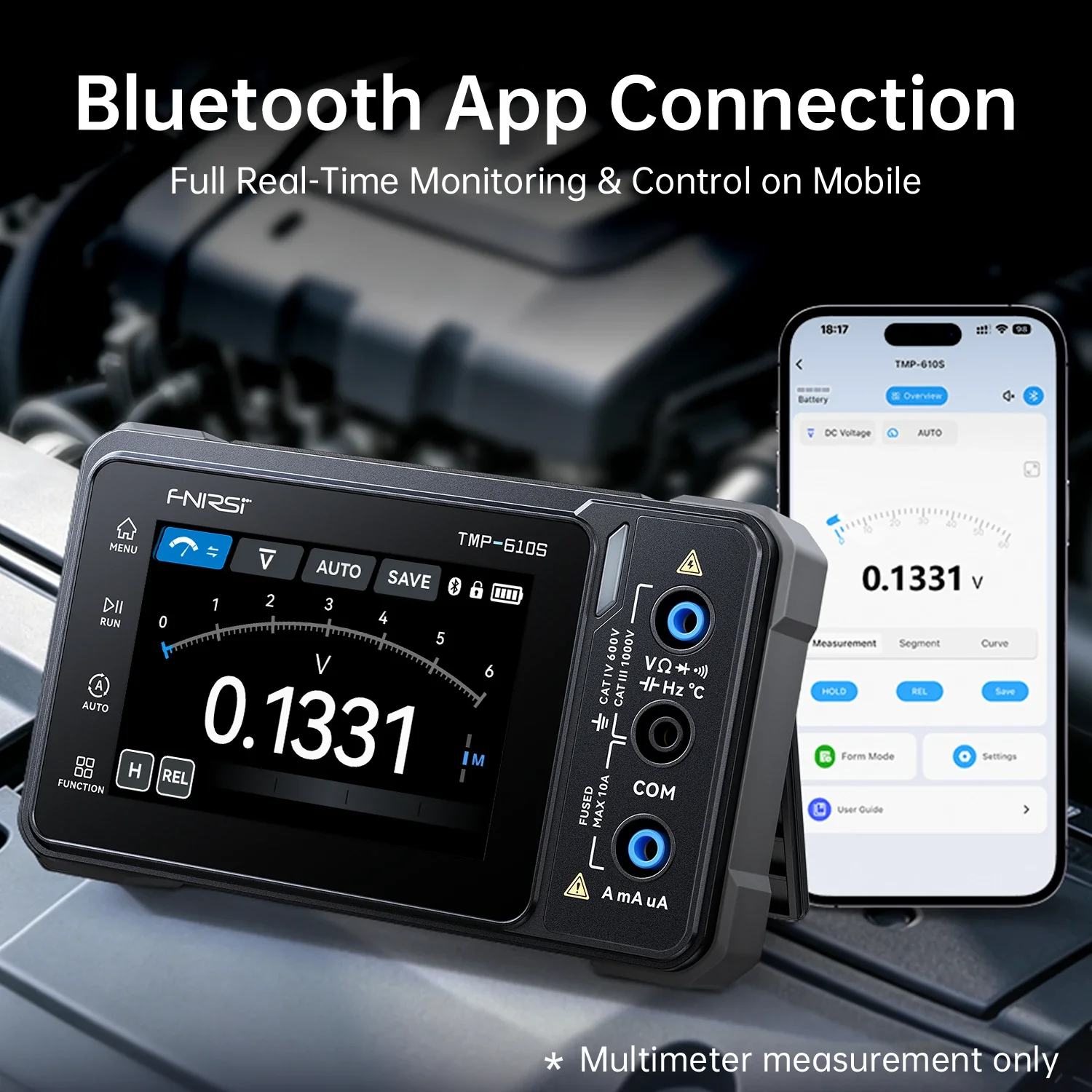 FNIRSI® TMP-610S 3-in-1 Digital Multimeter DSO DDS Generator 60,000 Counts TRMS Bluetooth App Sync - Image 4