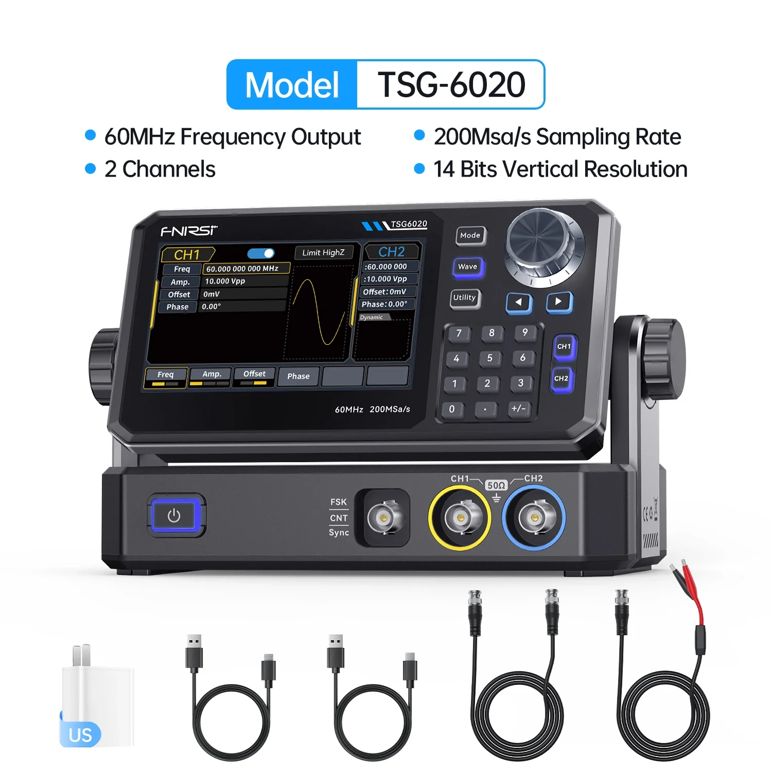 FNIRSI® TSG6020/TSG3020 2CH 200MSa/s Function Signal Generator - Image 10